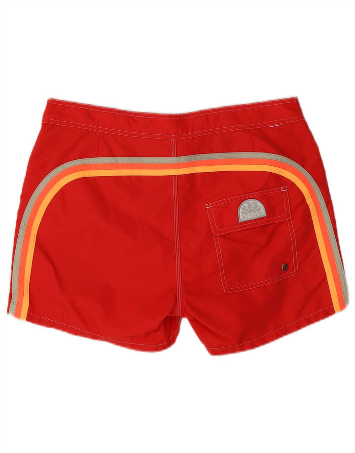 Sundek Mens Swimming Shorts Medium Red Nylon