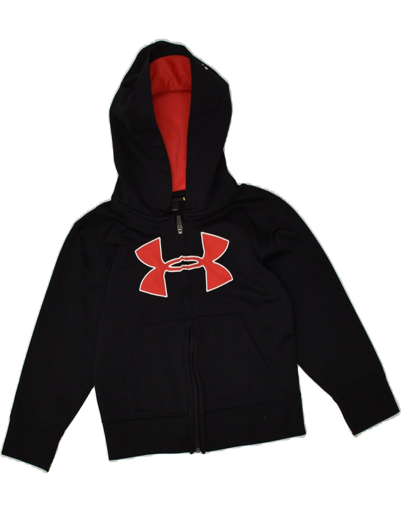 UNDER ARMOUR Boys Graphic Zip Hoodie Sweater 4-5 Years Black Polyester | Vintage Under Armour | Thrift | Second-Hand Under Armour | Used Clothing | Messina Hembry 