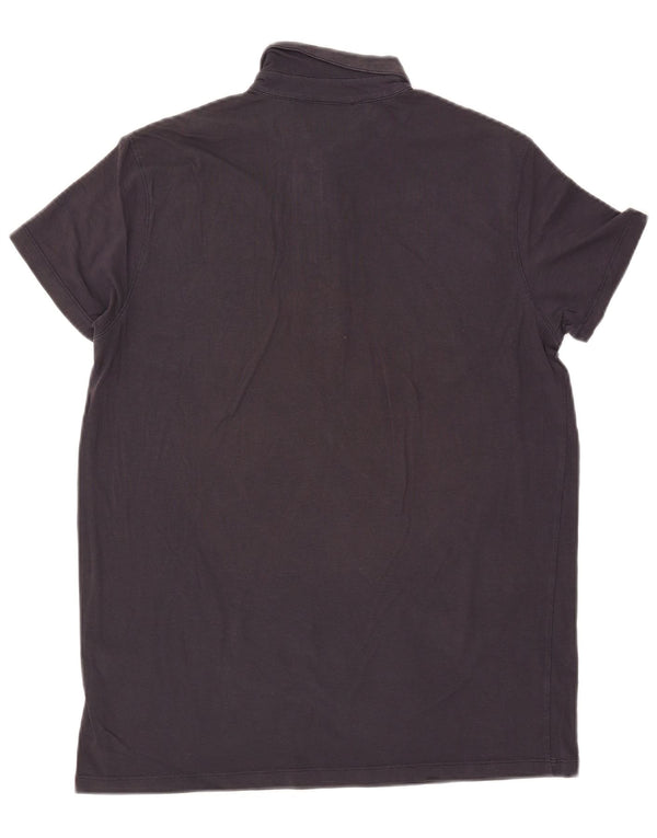 TRUSSARDI JEANS Mens Polo Shirt Large Navy Blue Cotton