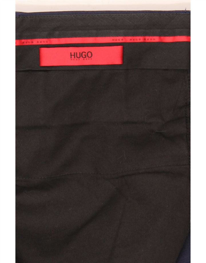Hugo Boss Mens Straight Suit Trousers W32 L31 Navy Blue