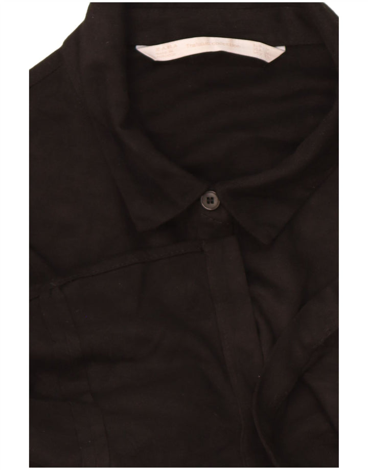Zara Womens Shirt Blouse UK 14 Medium Black