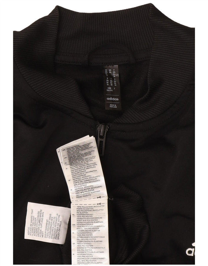 Adidas Womens Tracksuit Top Jacket UK 24/26 2XL Black Polyester
