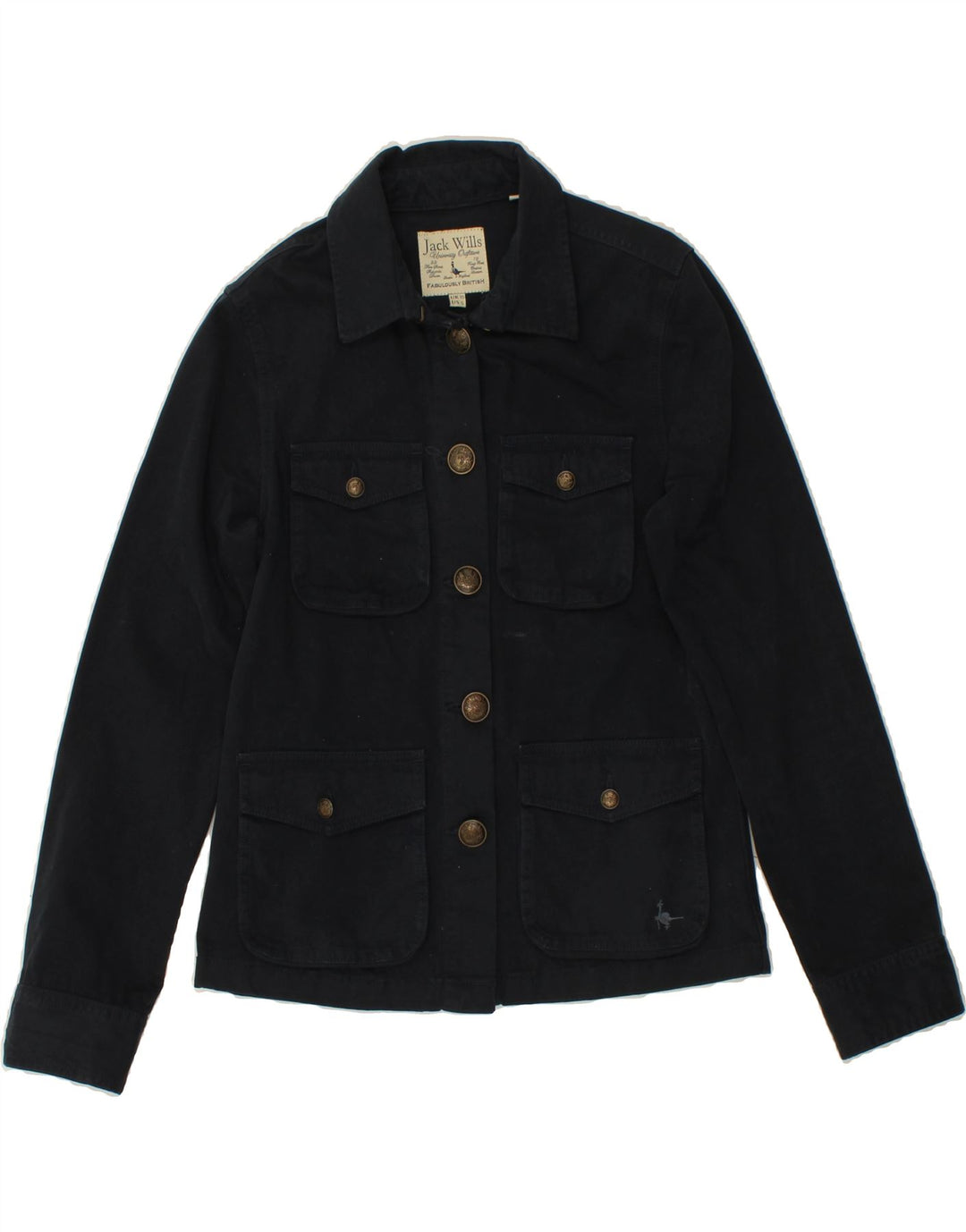 JACK WILLS Womens Utility Jacket UK 10 Small Navy Blue Cotton Vintage Jack Wills and Second-Hand Jack Wills from Messina Hembry 