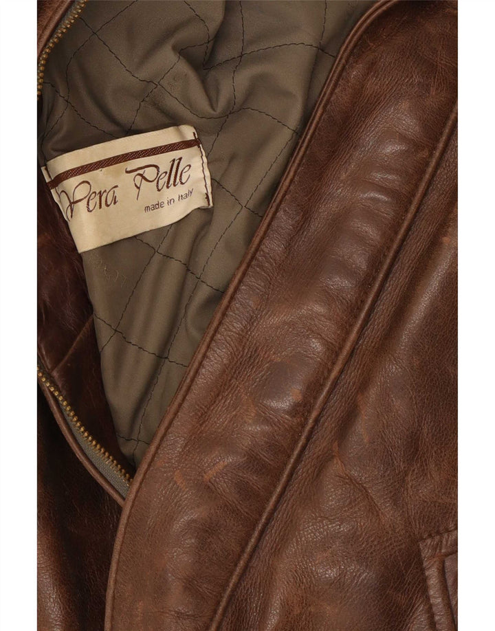 Vintage Mens Leather Jacket UK 38 Medium Brown
