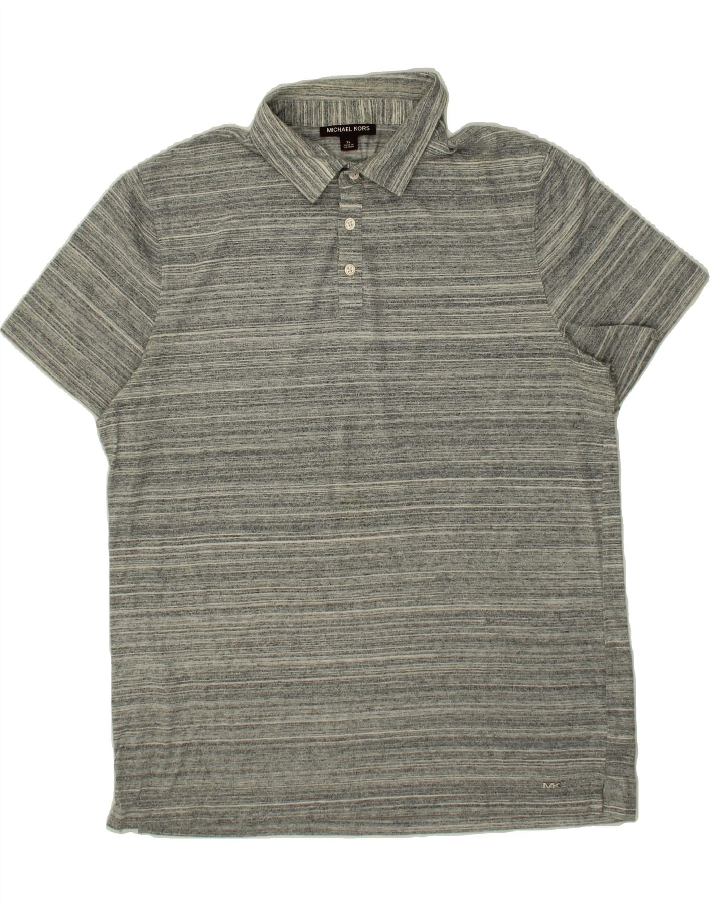 MICHAEL KORS Mens Polo Shirt XL Grey Flecked Cotton