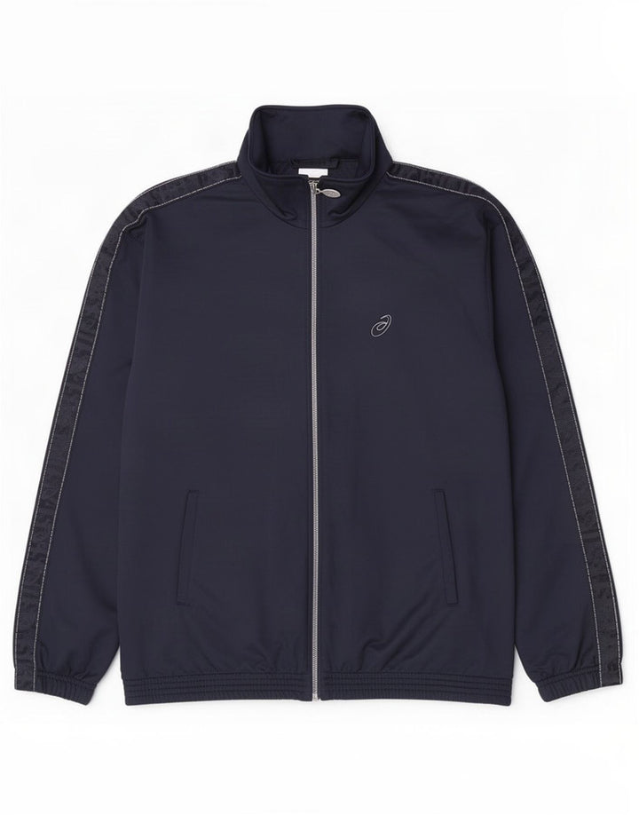 Asics Mens Tracksuit Top Jacket XL Navy Blue Polyester