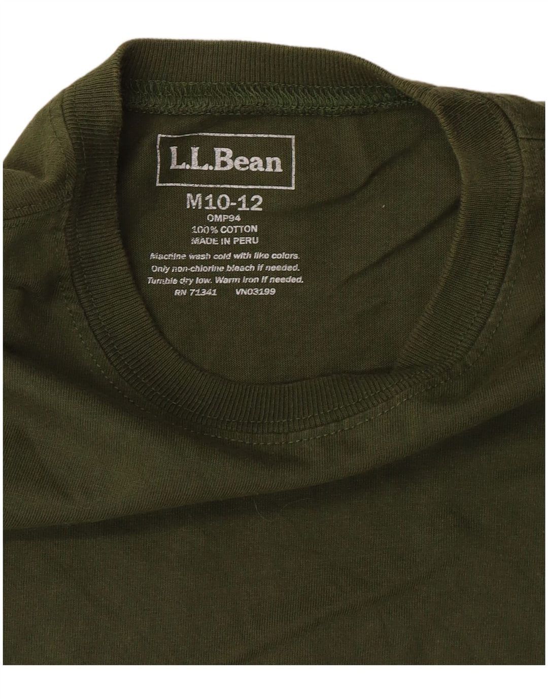 L.L.BEAN Boys Top Long Sleeve 10-11 Years Medium Khaki Cotton