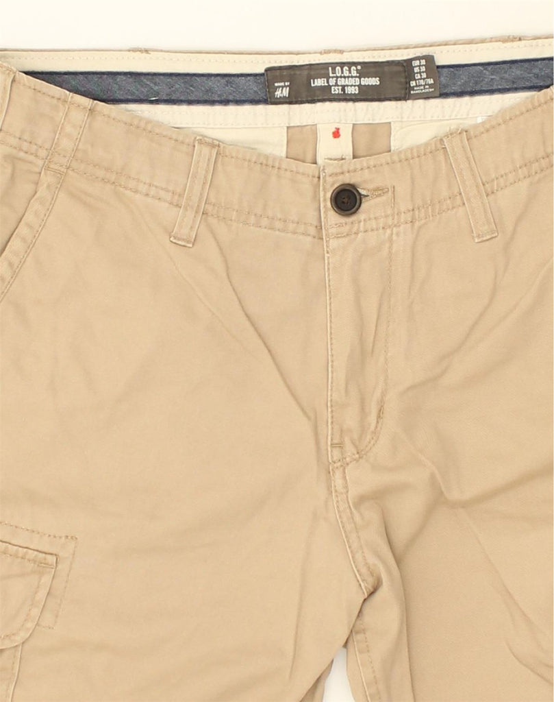 H&M Mens Cargo Shorts W30 Medium Brown Cotton | Vintage H&M | Thrift | Second-Hand H&M | Used Clothing | Messina Hembry 