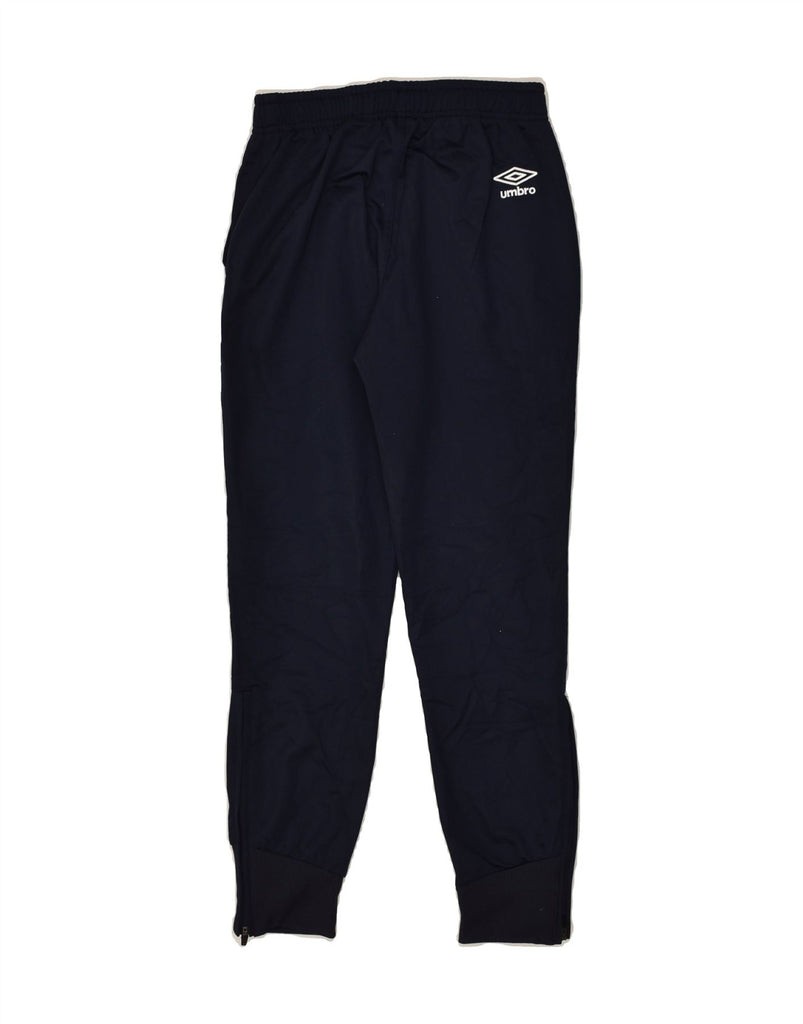 UMBRO Mens Graphic Tracksuit Trousers Joggers 2XS Navy Blue Polyester | Vintage Umbro | Thrift | Second-Hand Umbro | Used Clothing | Messina Hembry 