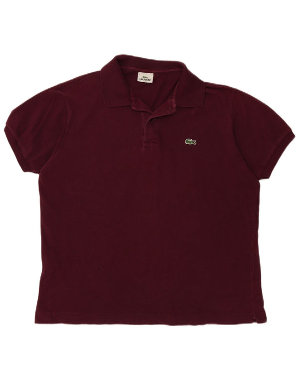 LACOSTE Mens Polo Shirt Size 6 XL Maroon Cotton