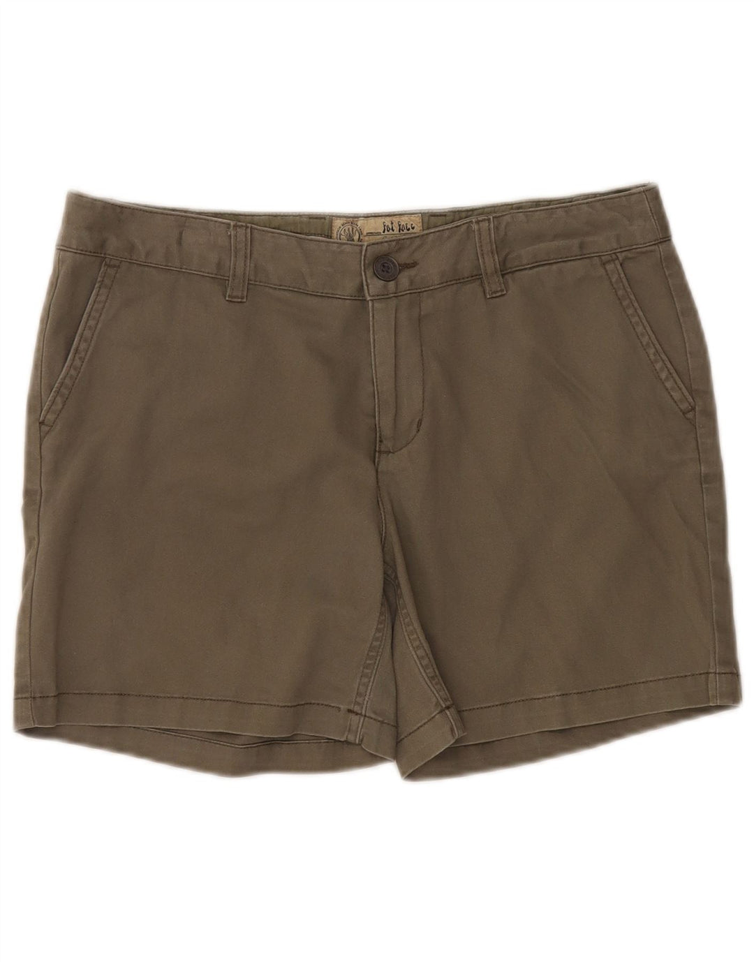 Fat Face Womens Chino Shorts UK 12 Medium W34 Khaki Cotton