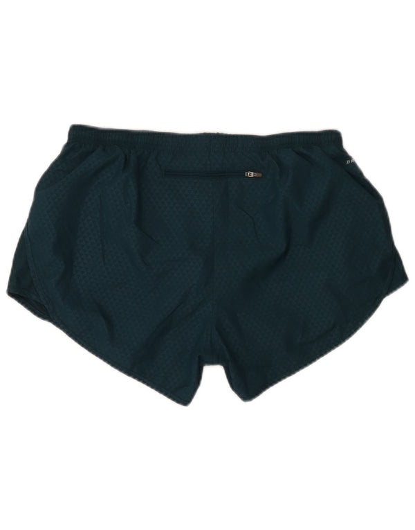 Nike Womens Sport Shorts UK 14 Medium Green Spotted Polyester