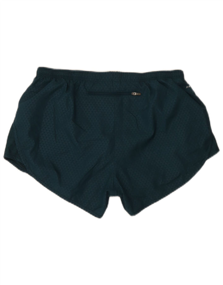 Nike Womens Sport Shorts UK 14 Medium Green Spotted Polyester