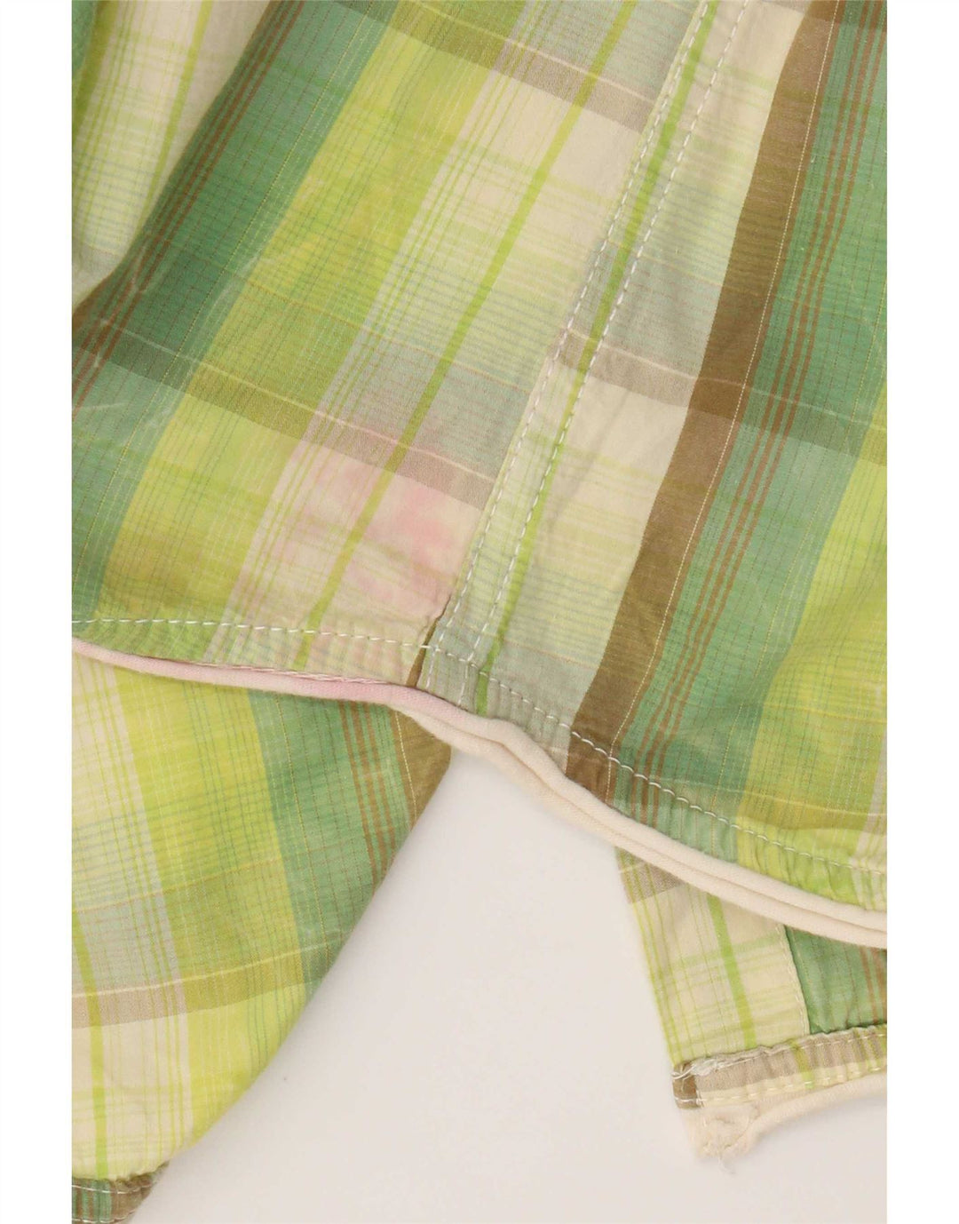 Jack & Jones Mens Short Sleeve Shirt Large Green Check Cotton