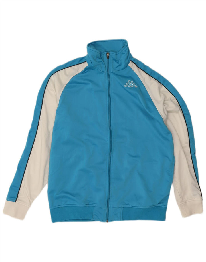 Kappa Mens Tracksuit Top Jacket Medium Blue Colourblock Polyester