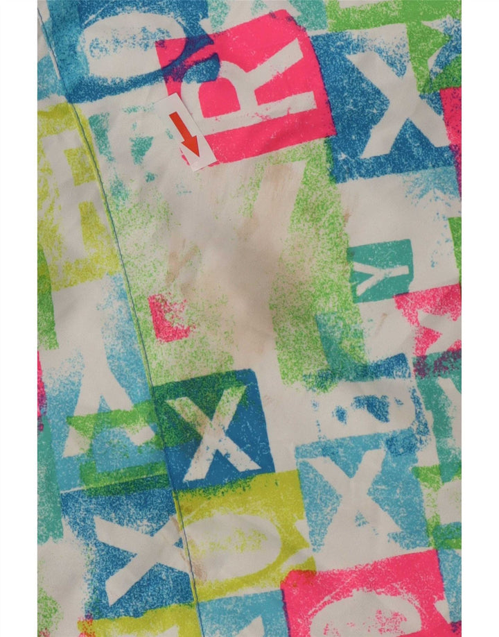 Roxy Womens Hooded Ski Jacket UK 14 Medium Multicoloured Geometric