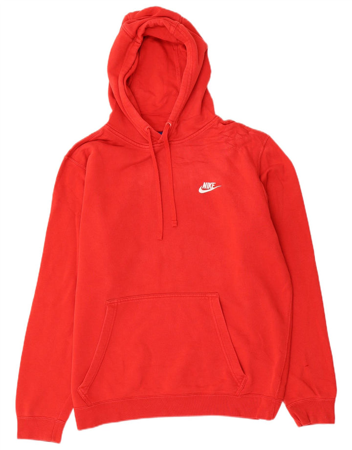 Nike Mens Hoodie Jumper Large Red Cotton