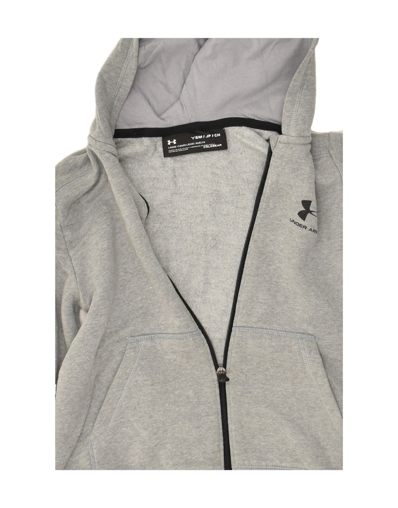 UNDER ARMOUR Boys Zip Hoodie Sweater 8-9 Years Small Grey Cotton | Vintage Under Armour | Thrift | Second-Hand Under Armour | Used Clothing | Messina Hembry 