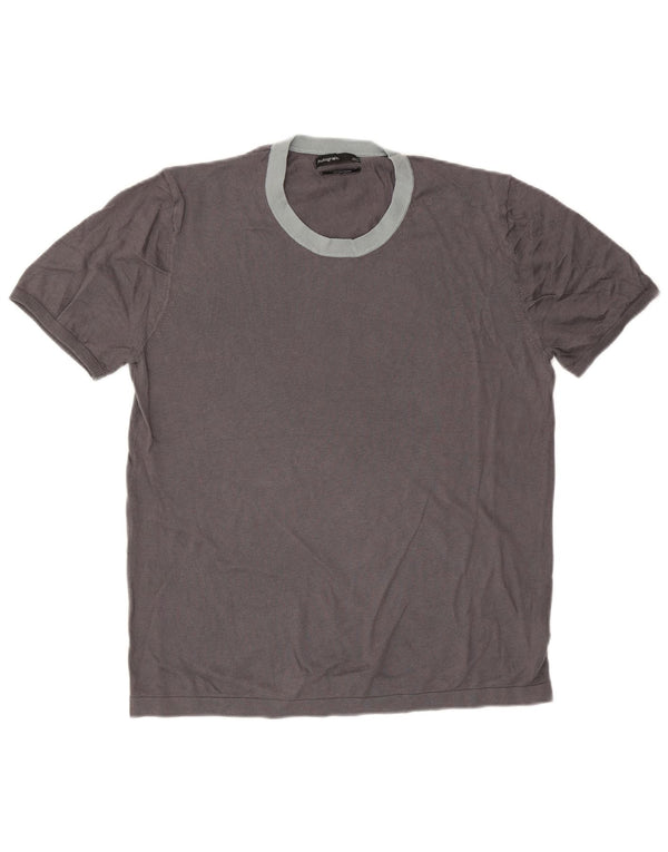 Marks & Spencer Mens Autograph T-Shirt Large Grey Cotton