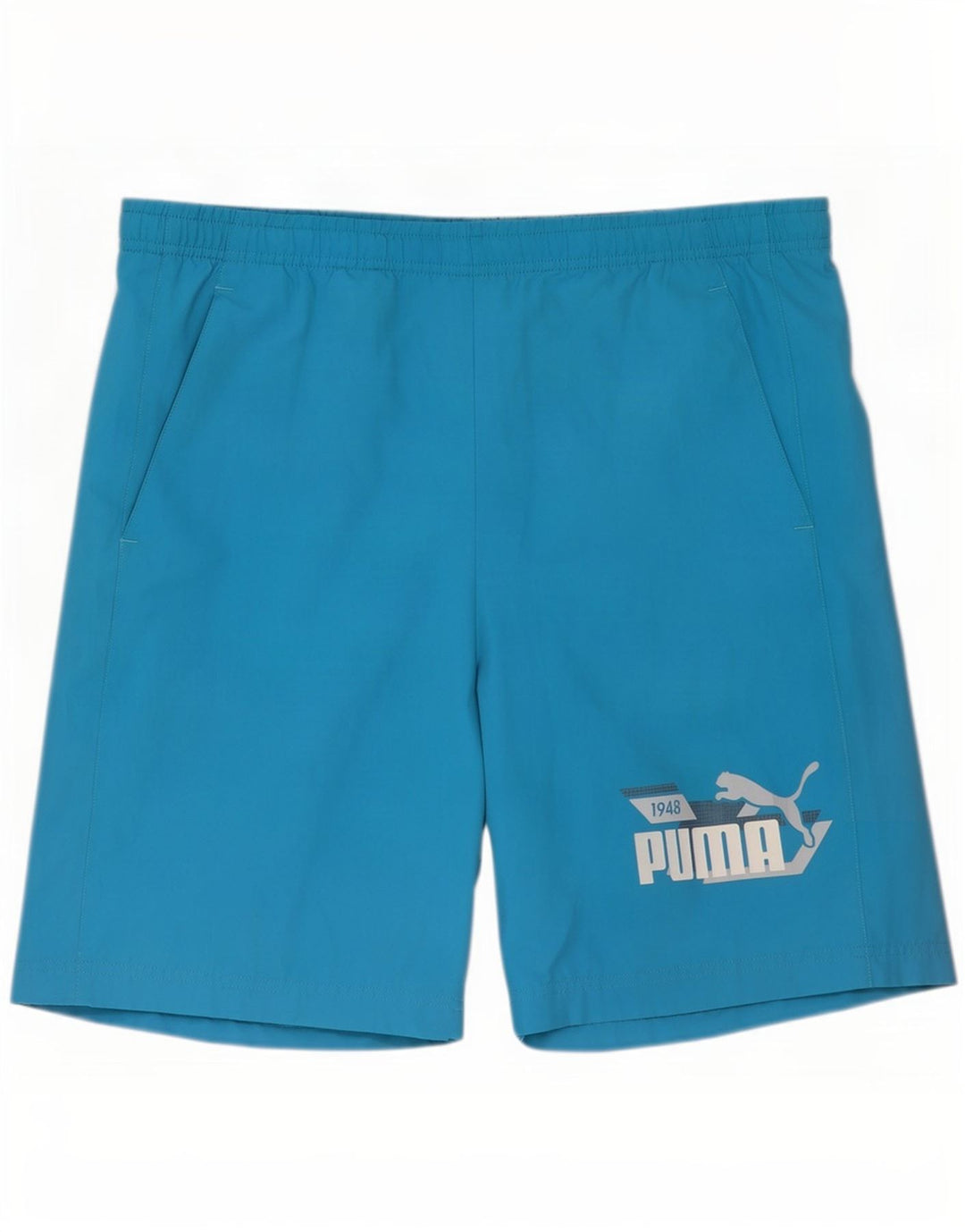Puma Mens Graphic Swimming Shorts Medium Blue Polyester