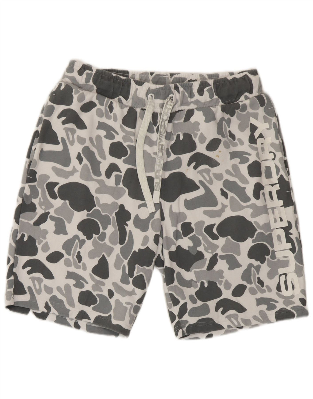 Superdry Mens Graphic Sport Shorts Medium  Grey Camouflage Cotton