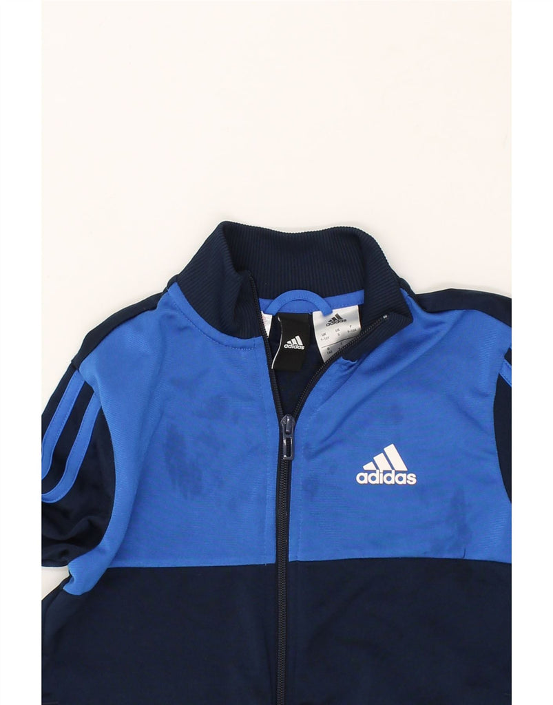 ADIDAS Boys Tracksuit Top Jacket 9-10 Years Navy Blue Colourblock | Vintage Adidas | Thrift | Second-Hand Adidas | Used Clothing | Messina Hembry 