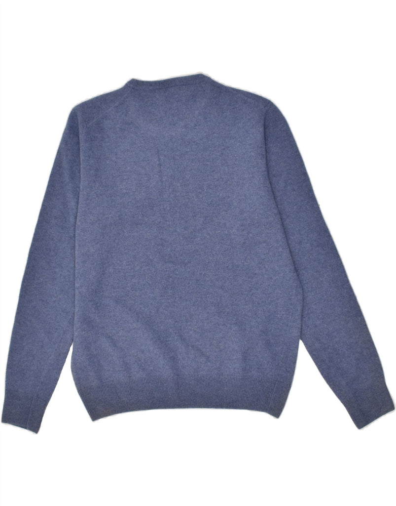 LACOSTE Mens Crew Neck Jumper Sweater Size 4 Medium Blue Virgin Wool | Vintage Lacoste | Thrift | Second-Hand Lacoste | Used Clothing | Messina Hembry 