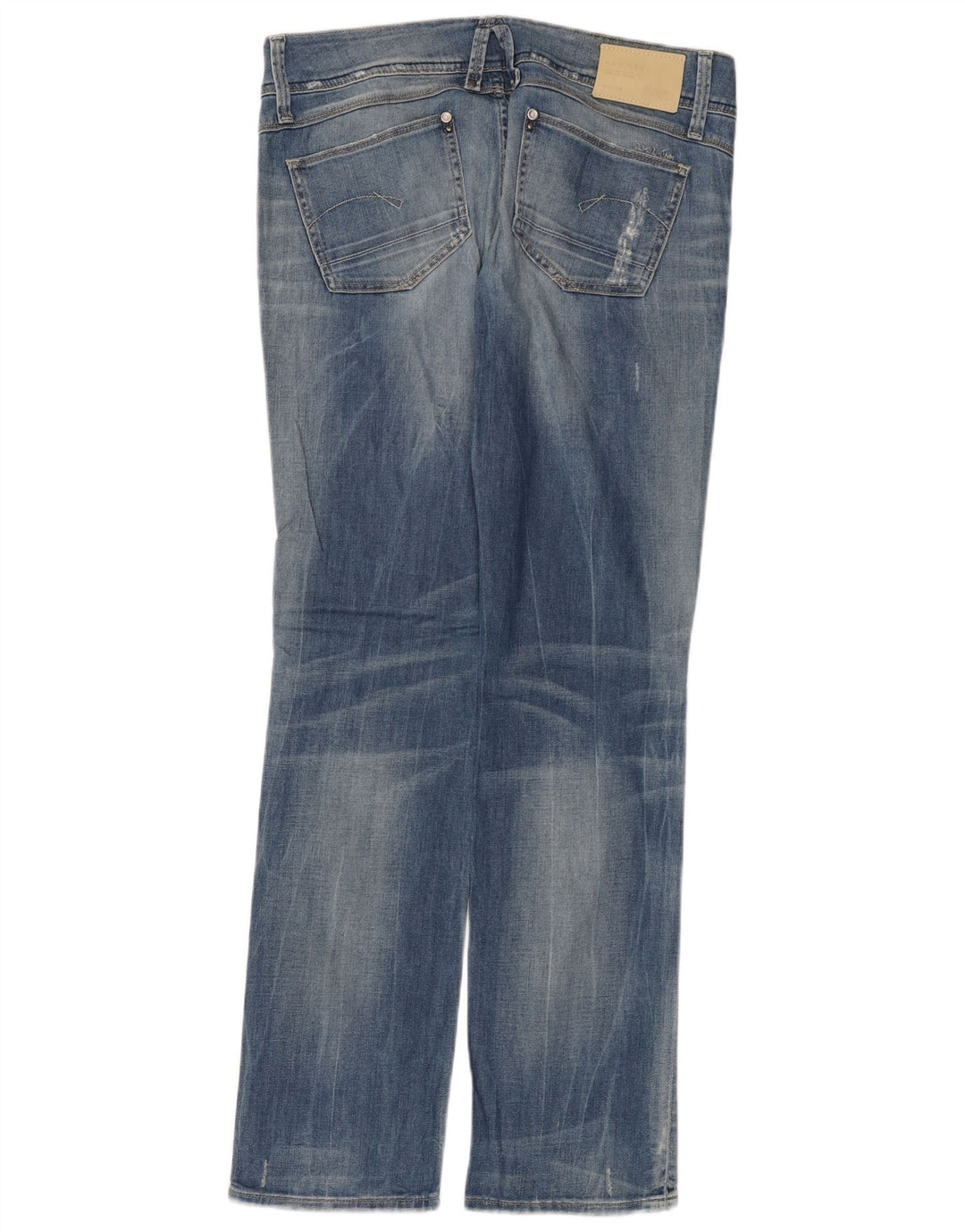 G-Star Womens Distressed Straight Jeans W31 L32 Blue Cotton