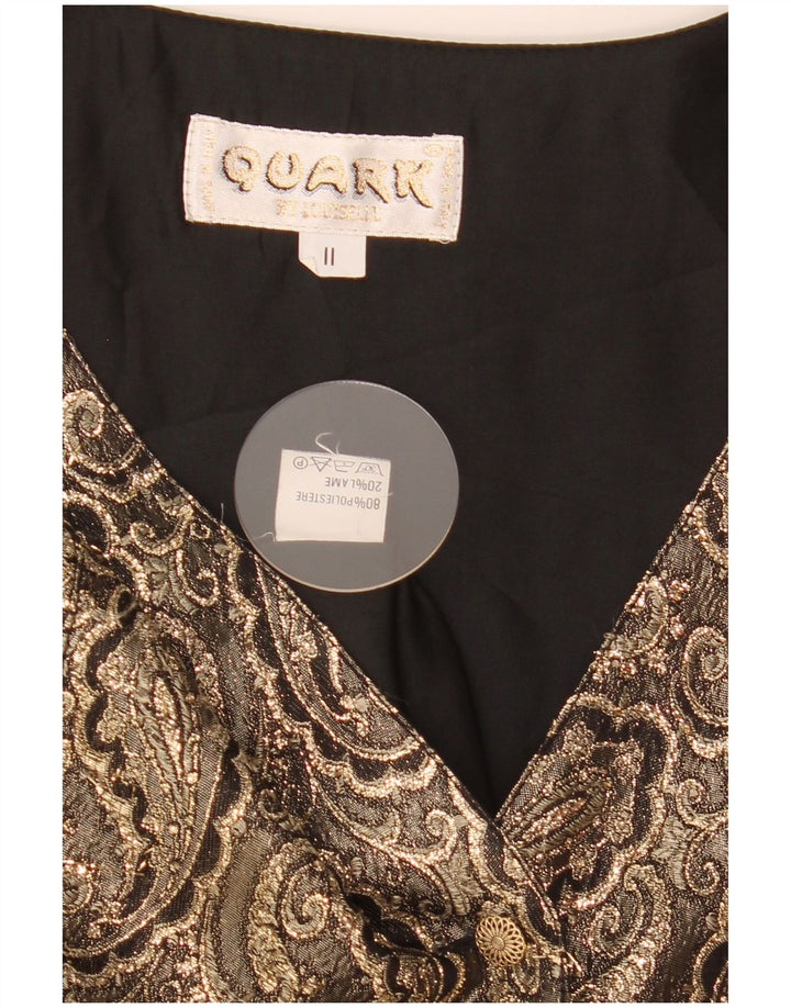 Quark Womens Waistcoat UK 14 Medium Grey Paisley Polyester