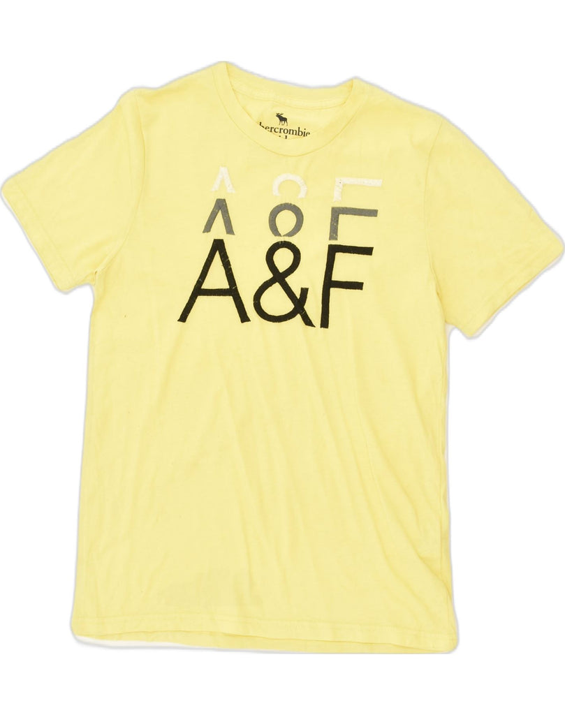 ABERCROMBIE & FITCH Boys Graphic T-Shirt Top 13-14 Years Yellow Cotton | Vintage Abercrombie & Fitch | Thrift | Second-Hand Abercrombie & Fitch | Used Clothing | Messina Hembry 