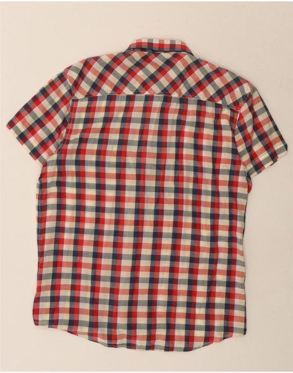 LEE Mens Slim Fit Short Sleeve Shirt 2XL Red Check Cotton