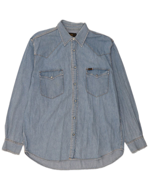 Lee Mens Denim Shirt Large Blue Cotton