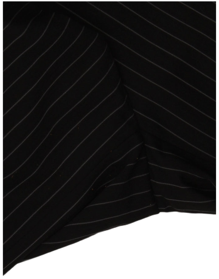 Kartel Mens 2 Button Blazer Jacket UK 48 4XL Black Pinstripe Polyester