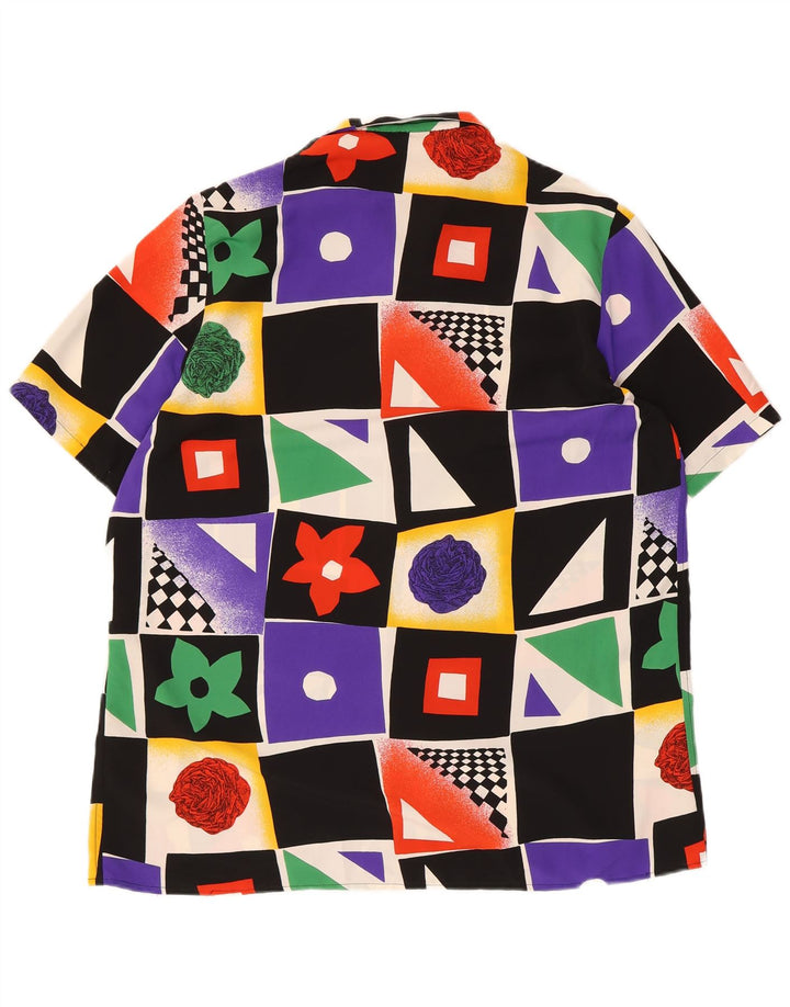 Vintage Mens Abstract Pattern Shirt Medium Multicoloured Geometric