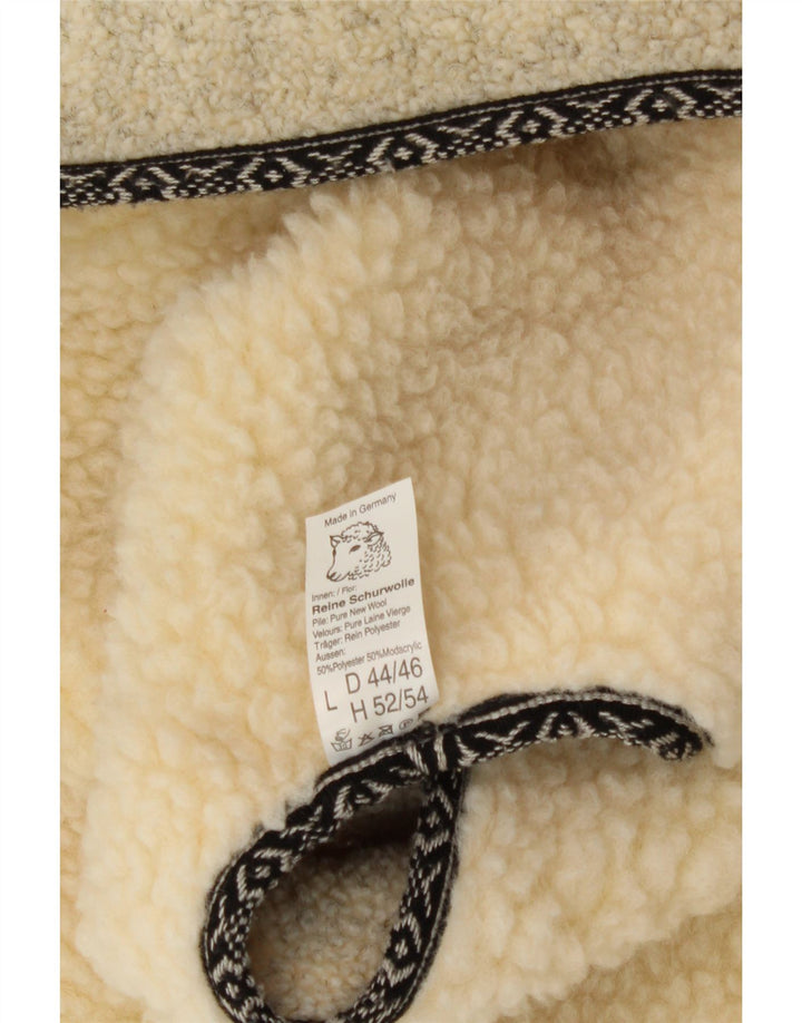 VINTAGE Mens Sherpa Gilet IT 52/54 XL Beige New Wool