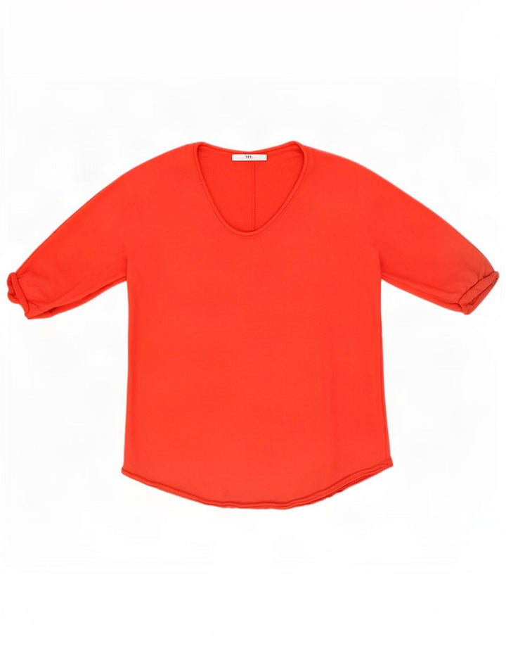Marks & Spencer Womens Per Una Oversized Top 3/4 Sleeve UK 10 Small Red