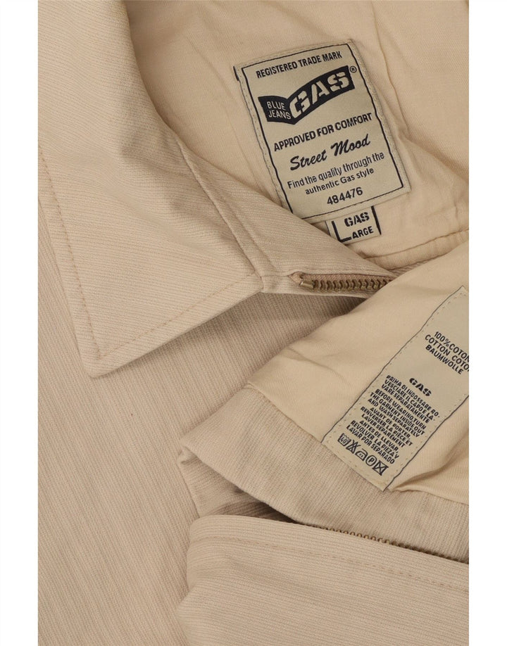 Gas Mens Utility Jacket UK 40 Large Beige Cotton