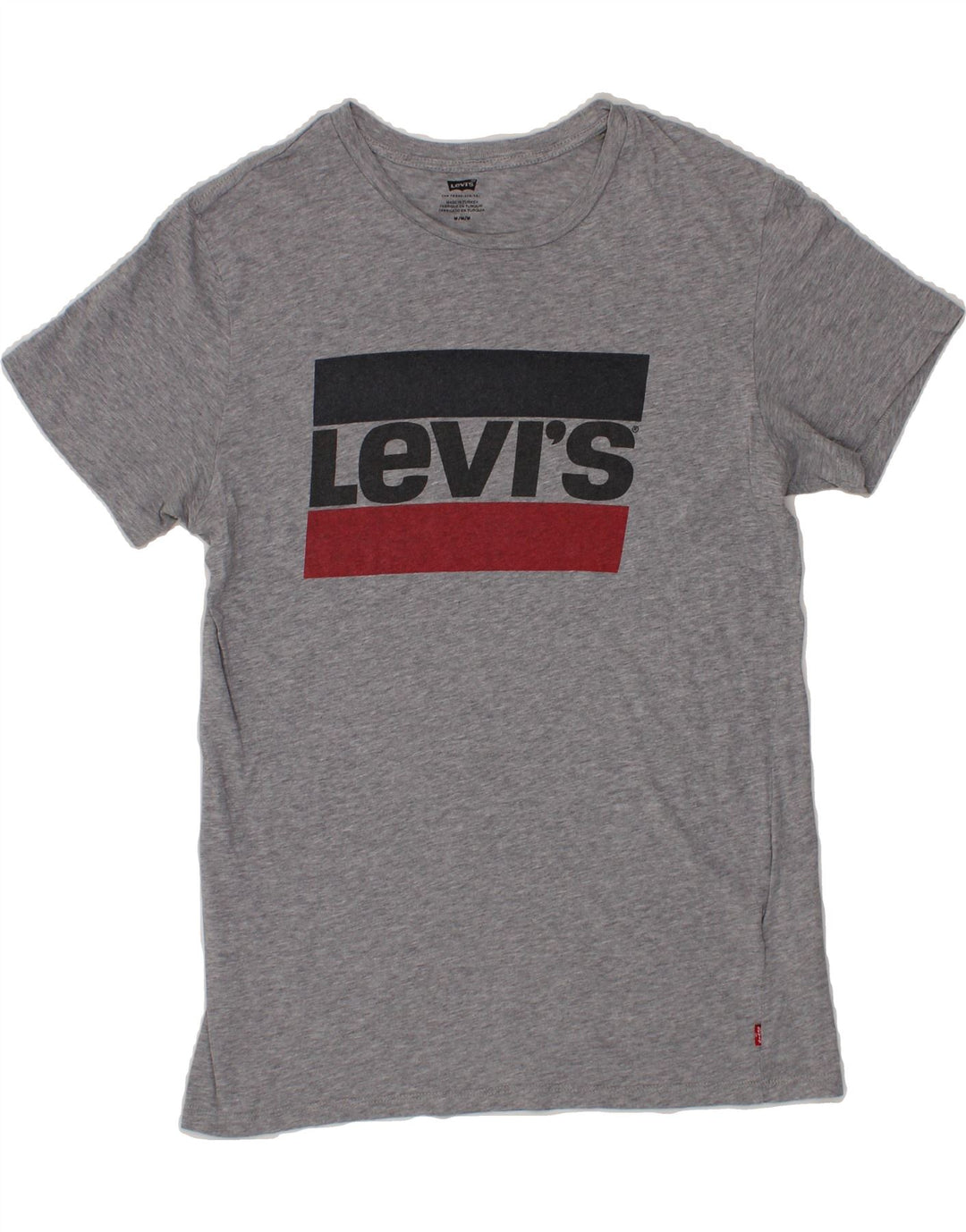 LEVI'S Mens Graphic T-Shirt Top Medium Grey Flecked Cotton Vintage Levi's and Second-Hand Levi's from Messina Hembry 