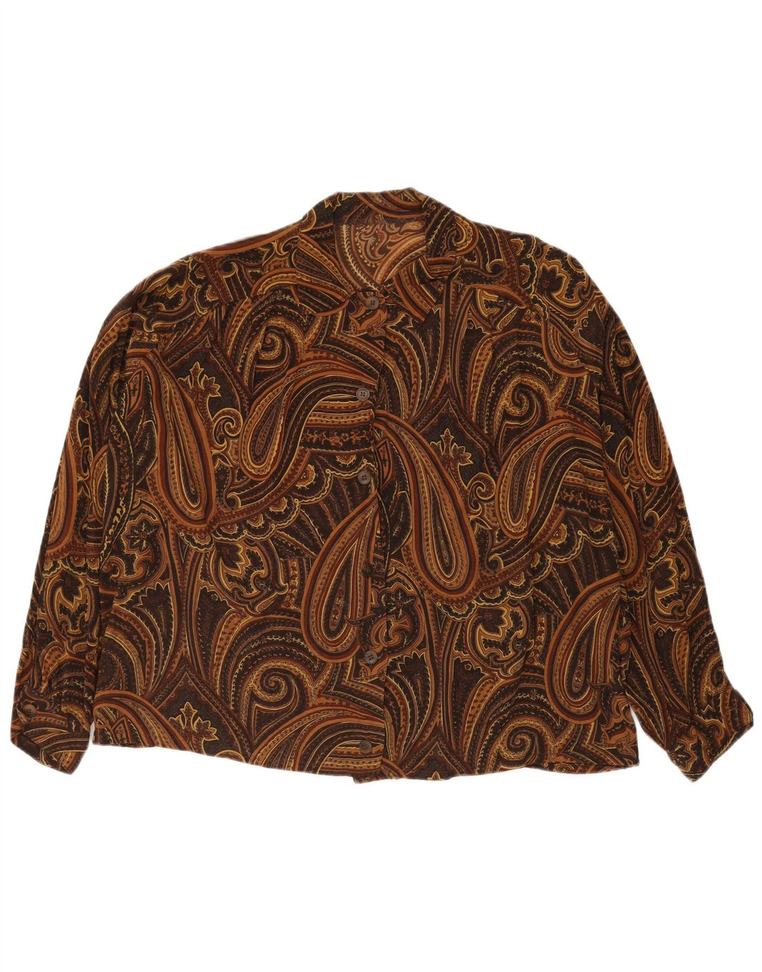 VINTAGE Womens Shirt Blouse UK 18 XL Brown Paisley