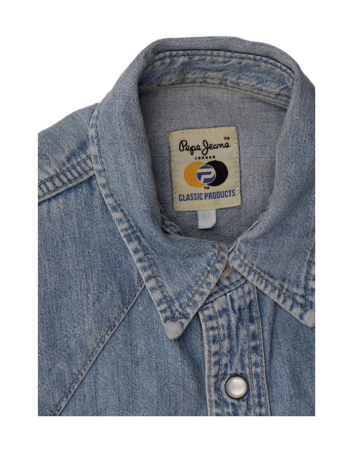 PEPE JEANS Mens Denim Shirt Medium Blue Cotton