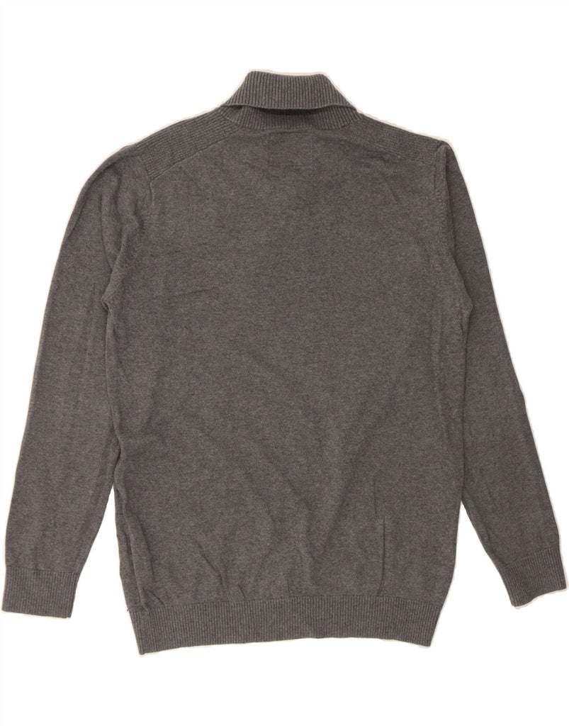 JACK & JONES Mens Shawl Neck Jumper Sweater Large Grey Cotton Vintage Jack & Jones and Second-Hand Jack & Jones from Messina Hembry 