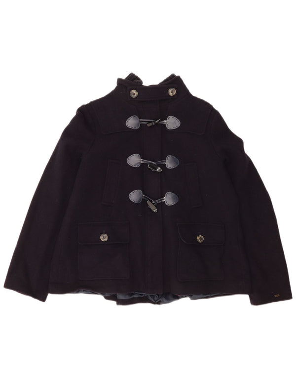 Tommy Hilfiger Womens Oversized Duffle Jacket UK 10 Small Navy Blue Wool
