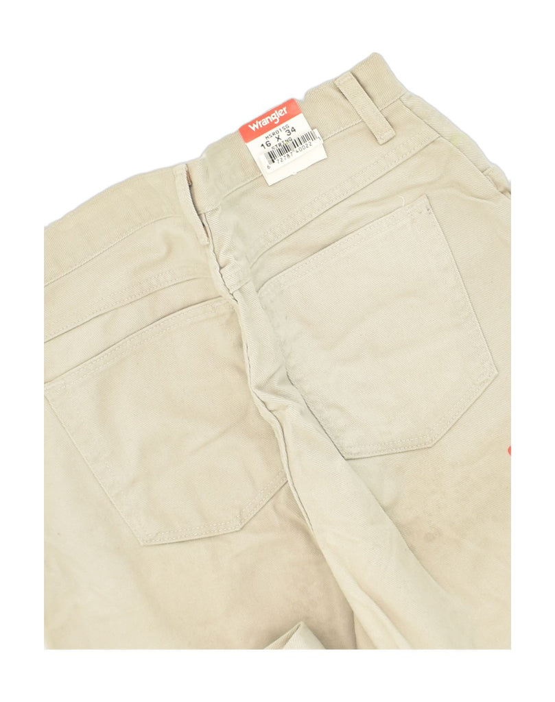 WRANGLER Mens Straight Casual Trousers US 16 2XL W34 L33 Off White Cotton | Vintage Wrangler | Thrift | Second-Hand Wrangler | Used Clothing | Messina Hembry 