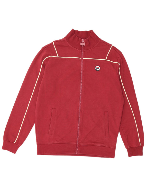 Fila Mens Tracksuit Top Jacket Small Red Cotton