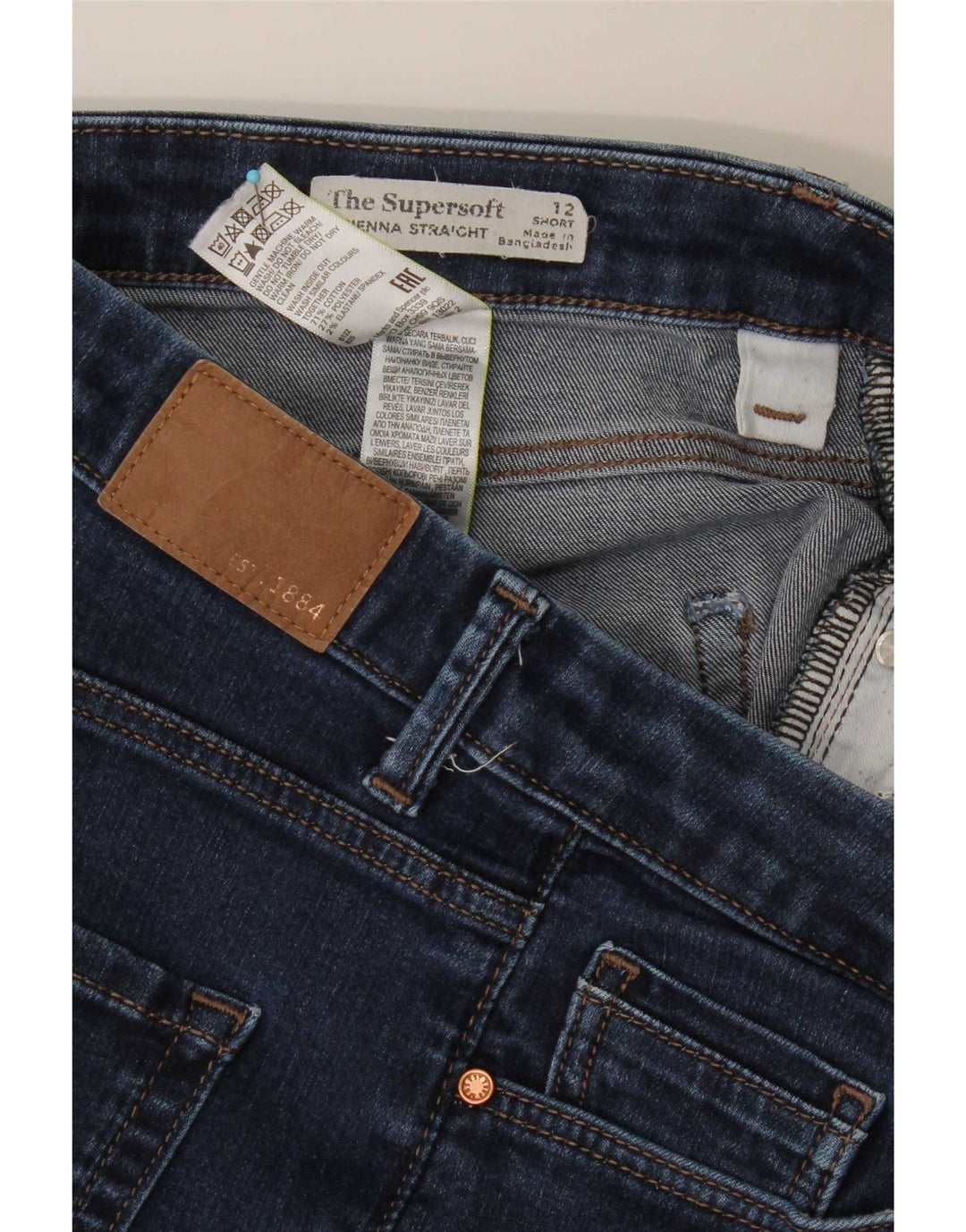 Marks & Spencer Womens Slim Cropped Jeans UK 12 Medium W30 L26 Blue Cotton