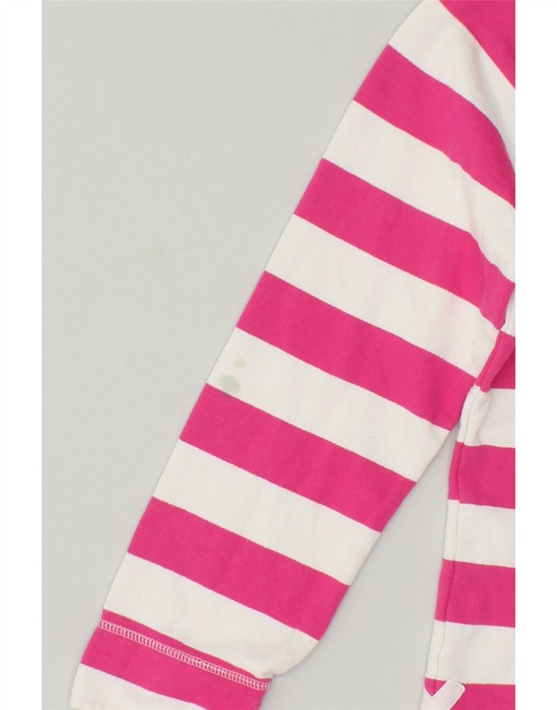 CREW CLOTHING Womens Zip Neck Sweatshirt Jumper UK 12 Medium Pink Striped | Vintage Crew Clothing | Thrift | Second-Hand Crew Clothing | Used Clothing | Messina Hembry 