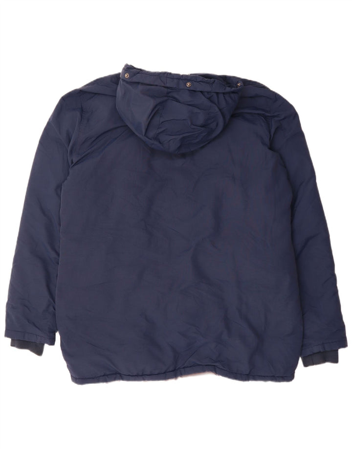 Pickwick Mens Hooded Padded Jacket UK 42 XL Navy Blue Polyester