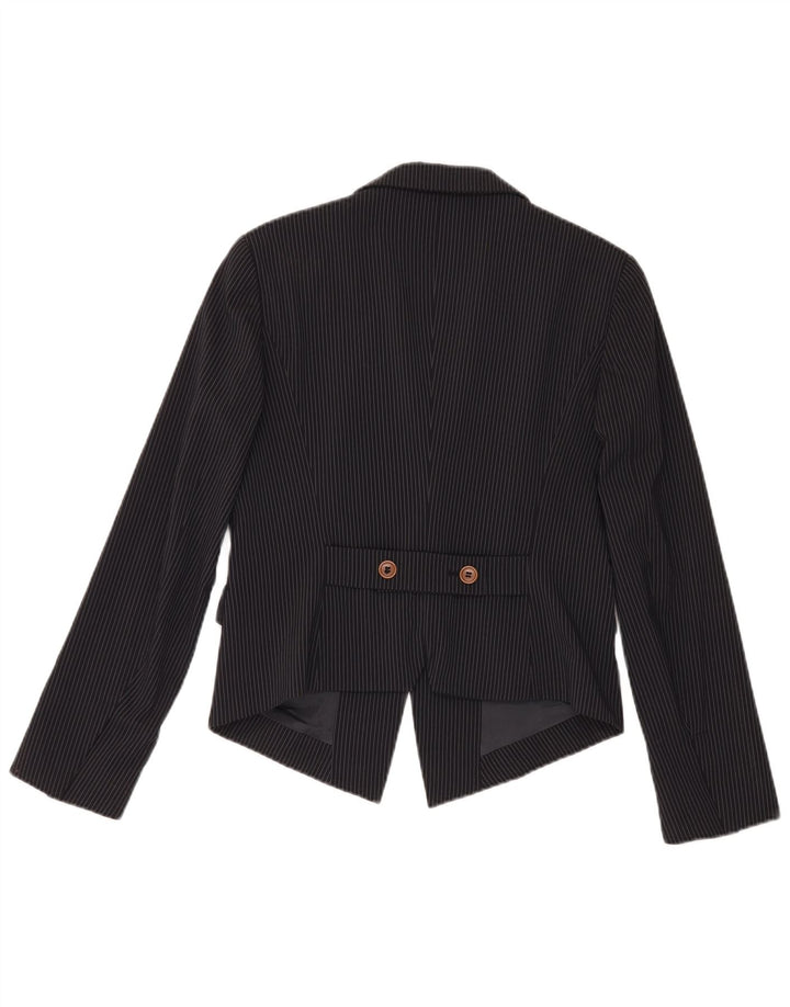 Max & Co. Womens 2 Button Blazer Jacket UK 14 Large Black Pinstripe