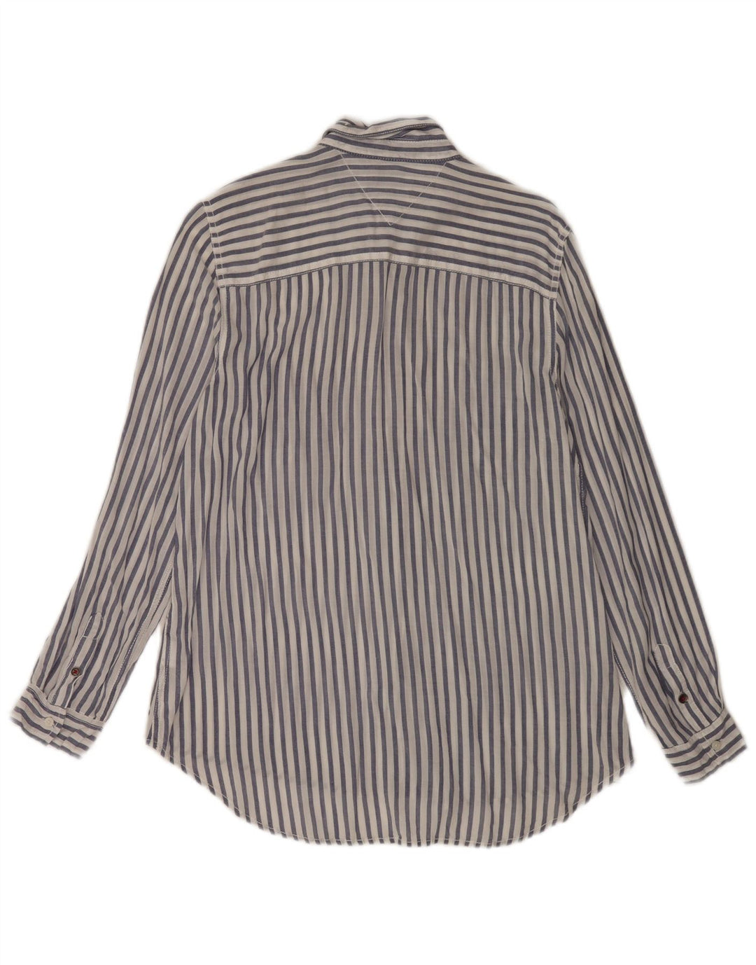 Tommy Hilfiger Womens Shirt UK 14 Medium White Pinstripe Viscose
