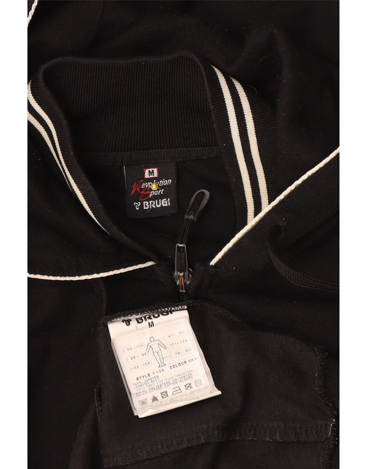 Brugi Mens Zip Hoodie Sweater Medium Black Polyester